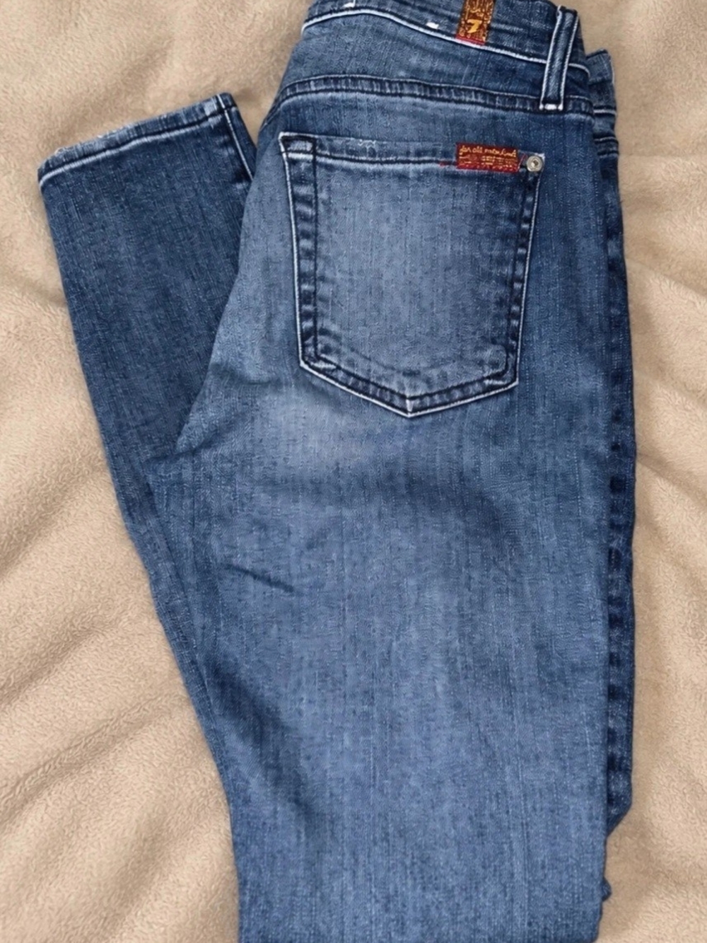 7 For All Mankind The Ankle Skinny Distressed Jeans Size 27
